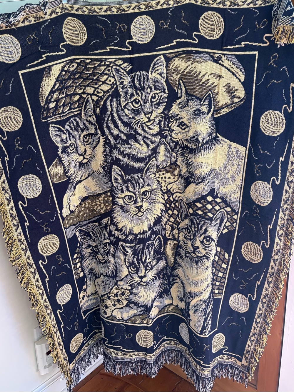 Vintage Cat Throw Blanket